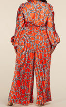 Load image into Gallery viewer, Lantern Sleeve Pleated Jumpsuit (Plus Size)
