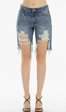 Load image into Gallery viewer, Blue Denim Distressed Shorts
