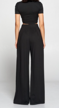 Load image into Gallery viewer, Crop Top with Wide Leg Palazzo Pant Set
