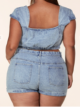 Load image into Gallery viewer, Denim 2pc Short Set
