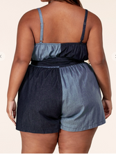 Load image into Gallery viewer, Denim Patchwork Romper

