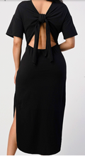 Load image into Gallery viewer, Cutout Back Black Dress
